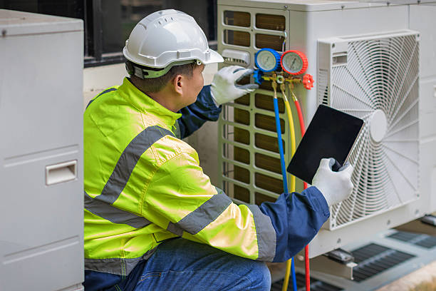 Professional Air Duct Cleaning technician working in Deerfield Street, NJ